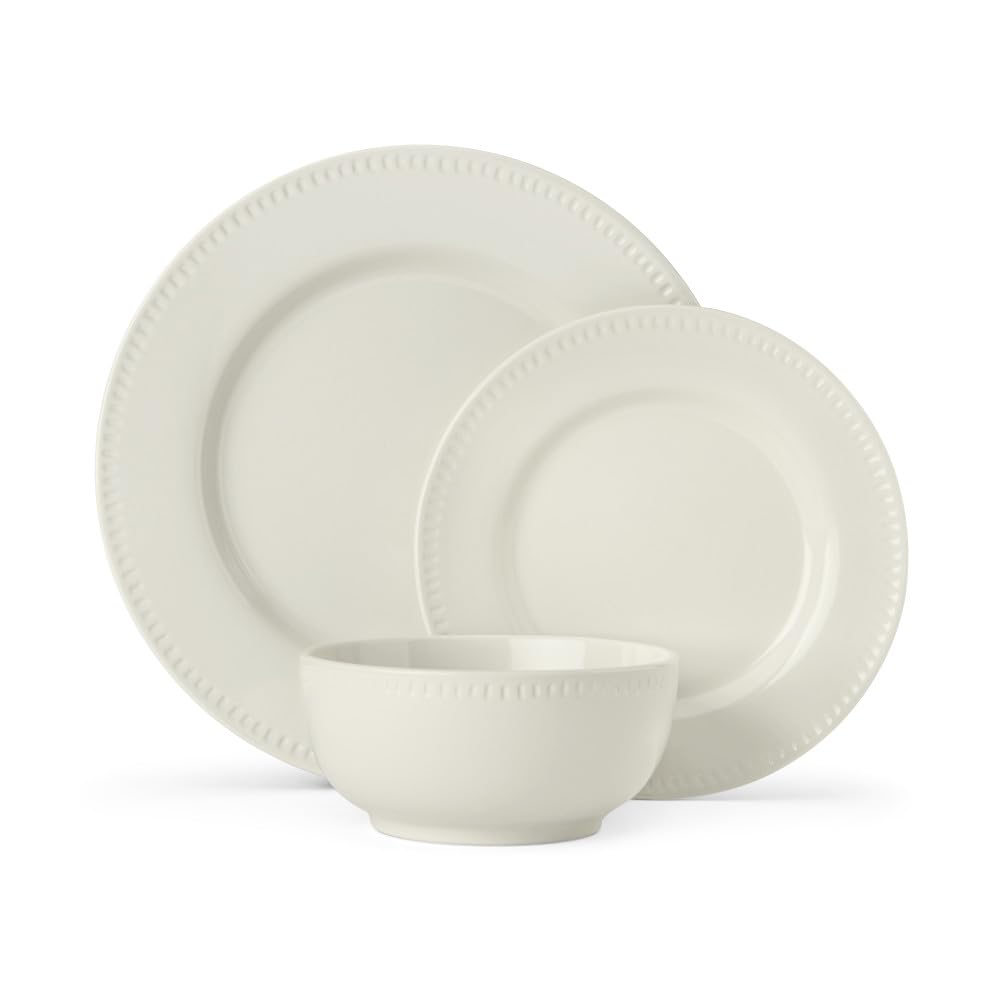 Mikasa Cranborne White Stoneware 12Pc Dinner Set Dishwasher Safe Gift Boxed from B&Q