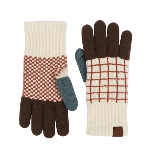 Stynice Kids Knitted Gloves, Full Finger Winter Warm Gloves with Fleece for Boys Girls