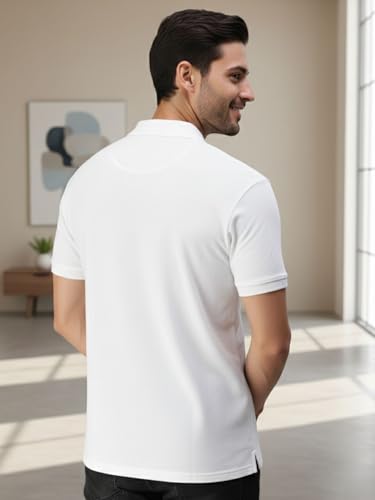 Image of Lux Cozi Men's Cotton Solid Polo Tshirt | Collar Tshirts | Half Sleeves | Stylish & Premium All Day Wear | Pack of 1