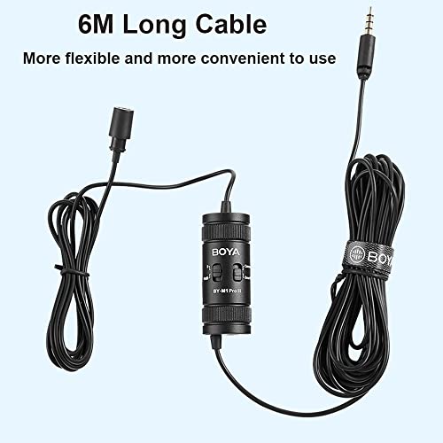 Pruie BY-M1 Pro II Microfone de encaixe universal omnidirecional condensador lapela microfone plugue