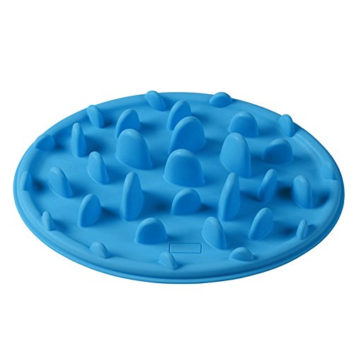 VOFO Slow Pet Feeder Anti-Choke Pet Bowl for Feeding Dogs & Cats - (25 x 18cm) (Blue)