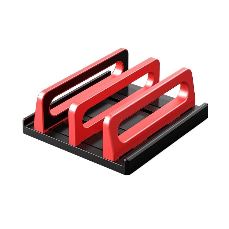 Podstawka pod laptopa Pionowy stojak na laptopa, 4 w 1, pionowy stojak na laptopa, oszczędzający miejsce, uchwyt na laptopa na biurko Uchwyt na laptopa(Red)