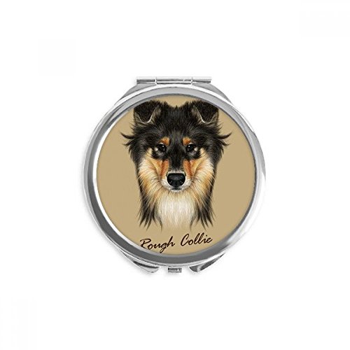 Miroir de poche à la main border collie aux finitions soignées