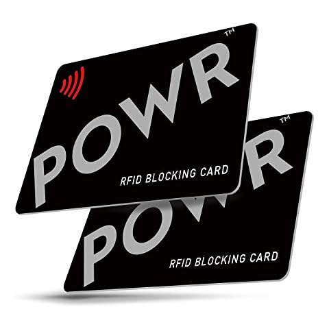 POWR RFID Card Protector Signal Blocking Cards (2 Pack) Contactless Payment Protection for Your Wallet or Purse Cover