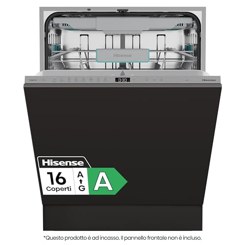 Hisense HV16A - Lavastoviglie, 16 coperti, 3 cesto, 8 programmi, motore inverter, partenza...