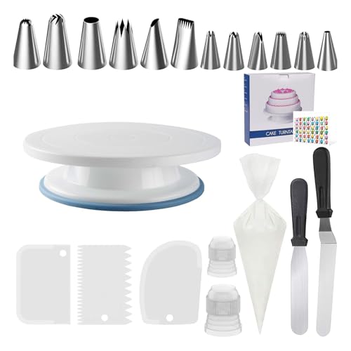 Fuutuu Juego de 70 piezas de tocadiscos giratorios para tartas, herramienta giratoria para hornear