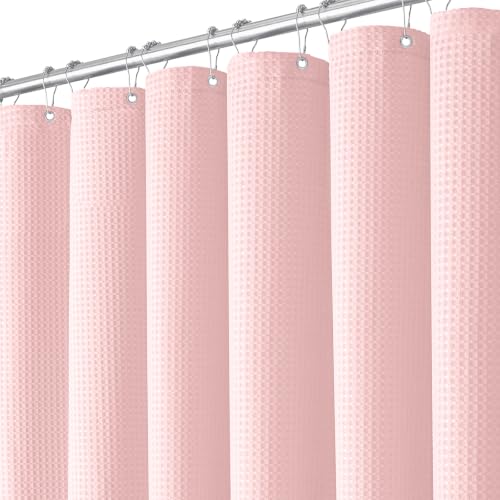 Dynamene Stall Waffle Shower Curtain 256 GSM Heavy Fabric 48x72 Pink