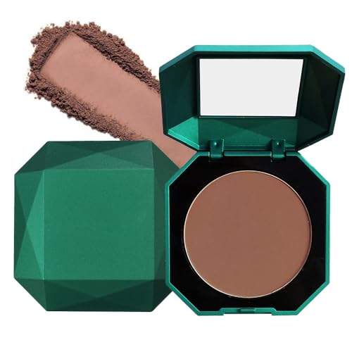 Wantuoluo Polvo compacto mate para la cara, polvo de fijación para difuminar las arrugas sin poros, ligero, alta opacidad, con control de brillo, 10 g (05) 5
