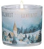 Butzon & Bercker Lichtmomente Windlicht 'Winterzauber' – Teelichthalter mundgeblasen inkl. Teelicht und Geschenkverpackung – Geschenk zum Advent & Weihnachten
