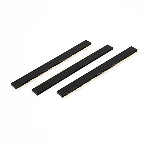 Aexit 40 Pins Audio & Video Accessories 2.54mm Single Row Straight Male Pin Header Strip Connectors & Adapters Black 3Pcs