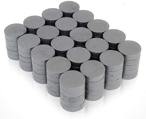 Ceramic Magnets – 100 Round Discs (.7” x .2”) for Science Projects and Crafts – Industrial Strength for use in School, Work, and Home