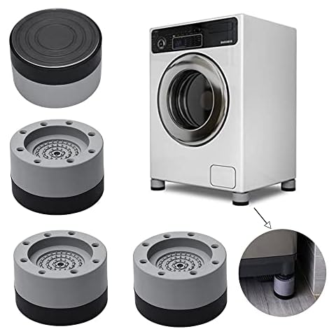 4 Stück Antivibrations Waschmaschine Fußpolster Anti Vibration Waschmaschine Schwingungsdämpfer Anti Rutsch Anti-Vibrations Gummimatten für Waschmaschinen Trockner Möbel Kühlschrank Vibrationsdämpfer Cover