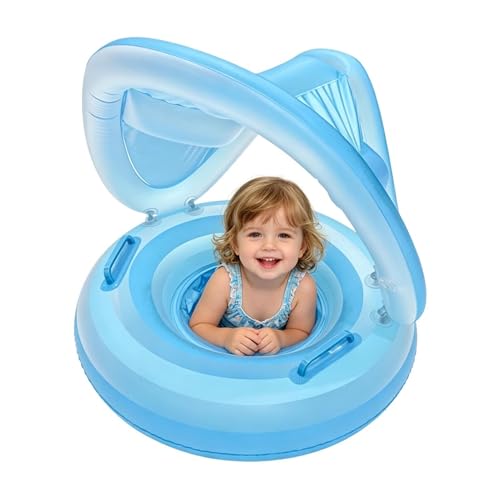 Bote inflable para niños con toldo impermeable y base antivuelco para vacaciones