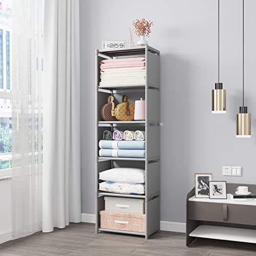Rerii Cube Storage Shelves, 5 Cubes Closet Bedroom Organizer, Bookshelf Bookcase For Bedroom, Living Room, Small Spaces, 6-Layer #TOP4