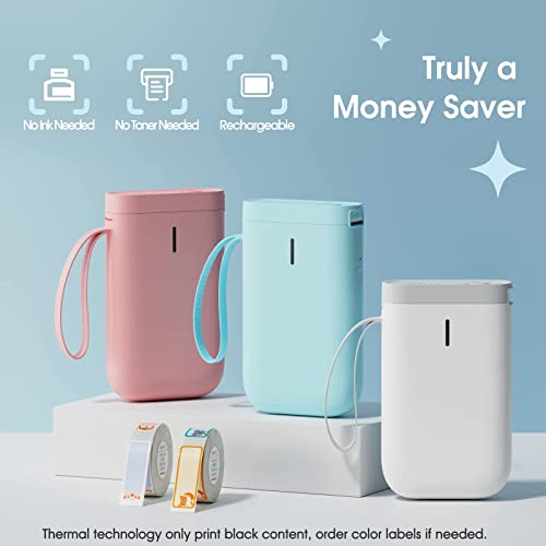 Niimbot Label Maker Machine D11 Label Printer Tape Included Portable Wireless Connection Multiple Templates Available For Phone Pad Easy To Use Office Home Organization Usb Rechargeable, White #TOP2