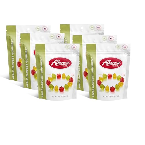 Albanese World's Best, Apple Harvest Gummies, 7.5 Ounce Bag (Pack of 6), Halloween Candy, Share with Friends & Family - image 1