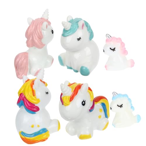 FUTUREORYY 6 Piezas Miniaturas Figuras de Unicornios Decoración Bonsái Creativa para Jardín y Tartas Ornamentos Pequeños Adorables para Amantes del Unicornio