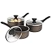 Russell Hobbs RH00994DL Crystaltech-Juego de cacerolas antiadherentes (3 Piezas, 16/18/20 cm, Metal), Color Bronce, Aluminio