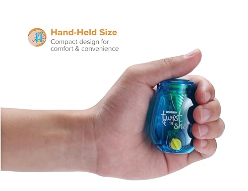 Image of Bostitch Office Twist-n-Sharp Pencil Sharpener, for Kids & Colored Pencils, Assorted Colors (PS1-BLUE-2PK)