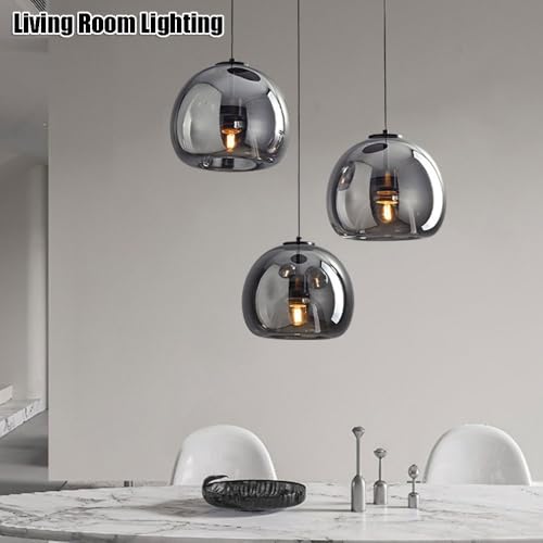 Lustre en verre nordique E27 plafonnier chic à tête unique - 5