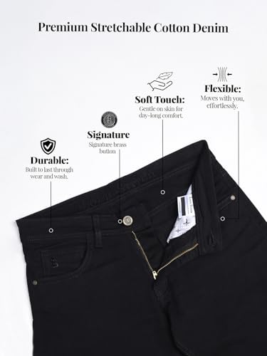 Image of LOUIS STITCH Men's Mid Rise Raw Wash Regular Fit Jeans (LSJNS-CF)