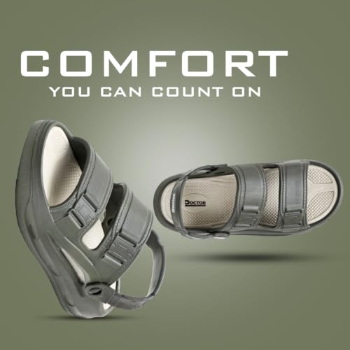 Image of DOCTOR HEALTH SUPER SOFT Men's Sports Sandals | Lightweight EVA Sandals with Back Strap | Anti-Skid Cushioned Comfort Outdoor Casual Walking Sandals