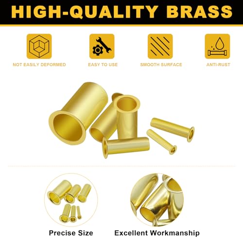 Image of Siptenk 236PCS 1 /2 inch 3 /8 inch 5 /16 inch 1 /4 inch 3 /16 inch 1 /8 inchBrass Compression Tube Insert