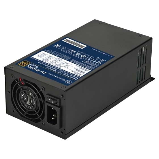 Silverstone 2U 850Rx Gold, 80 Plus Gold 850 W 2U pojedynczy zasilacz z podłączonymi na stałe kablami, SST-2U850R-GF