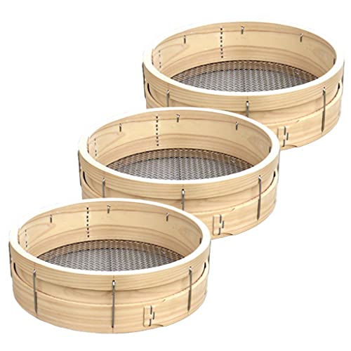 木製ふるい 荒目　外枠 約34センチ　＋おまけ 専用円形枠 Amazon | 舗装用作業用具 木製曲げ輪ふるい 径30cm×高さ86mm 3