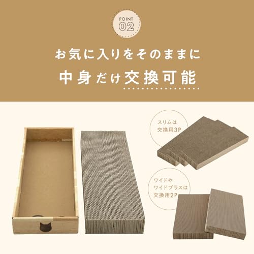 猫壱 バリバリパッド ワイド 爪研ぎ 交換用2個セット