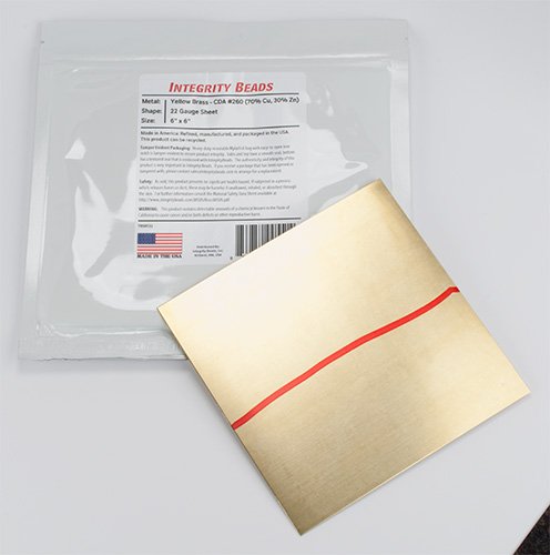 Yellow Brass 22 Gauge Sheet - 6