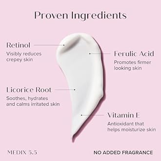 MEDIX Fragrance Free Firming Retinol Body Lotion + Collagen Peptides Cream 2pc Skincare Set | Crepey Skin Treatment | Anti Aging Body Cream & Face Moisturizer For Crepe Skin, Cellulite, & Wrinkles