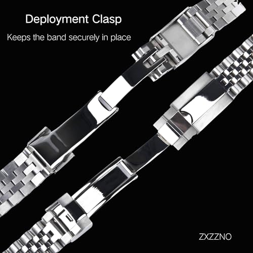 Image of Metal Watch Band 36 40 41mm Dial For Rolex Submariner /GMT Master II /Daytona /Datejust /Day-Date Men,20mm /21mm Replacement Curved-End Strap Wrist Band,Quick-Release Bracelet Wristband Oyster Clasp