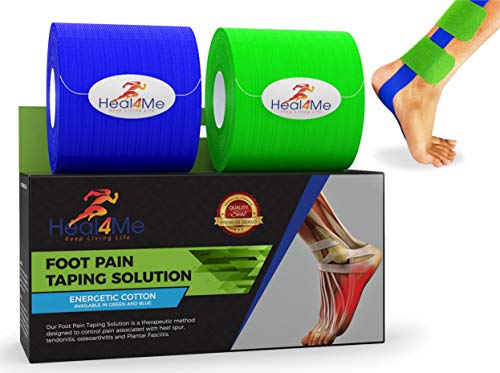 Heal4me Plantar Fasciitis Tape - PreCut Cotton Arch and heel Support Tape