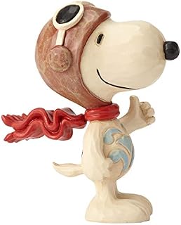 Enesco Jim Shore Peanuts Snoopy Flying Ace Miniature Figurine, 3 Inch, Multicolor