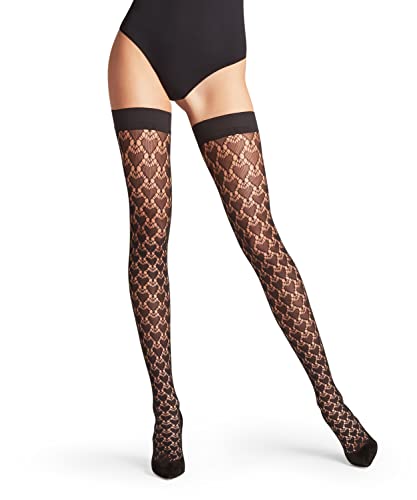 Image of FALKE Women's Emotion Patterned Fishnet Thigh Highs, 1 Pair