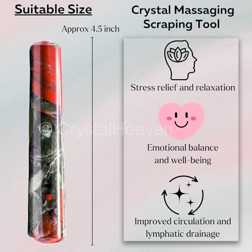 Image of African Bloodstone Crystal Wand - Smooth Crystal Wand for Energy Healing, Chakra Balancing, Meditation and Home Decor - Crystals and Healing Stones for Gift