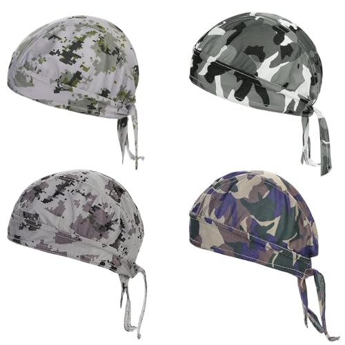 Forro de casco transpirable trapos de sudor para hombres bandanas de ciclismo 4 piezas