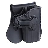 1911 Holster for 3'' Barrel Colt 1911 Defender 9mm Sub-Compact Pistol, OWB Paddle Holster, 360° Adjustable Open Carry Polymer Holsters, Tactical Gun Holster - Right Handed