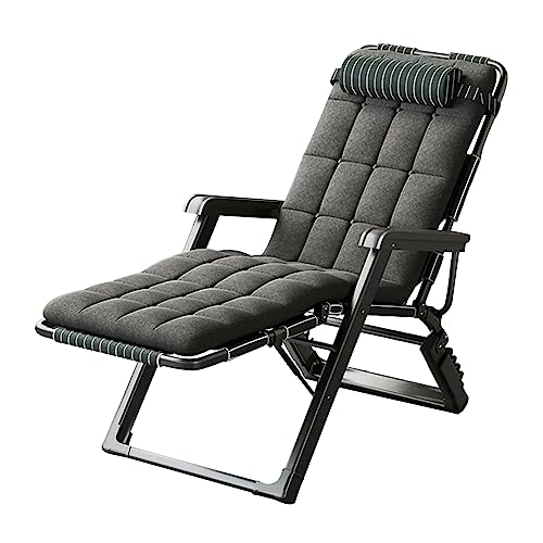 Fauteuil inclinable pliant réglable avec coussin et appui-tête amovible