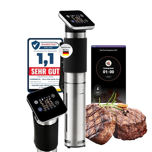 Sommertal TS1300 Sous Vide Stick Garer Stab, WiFi WLAN App Steuerung, Präzisionskocher...
