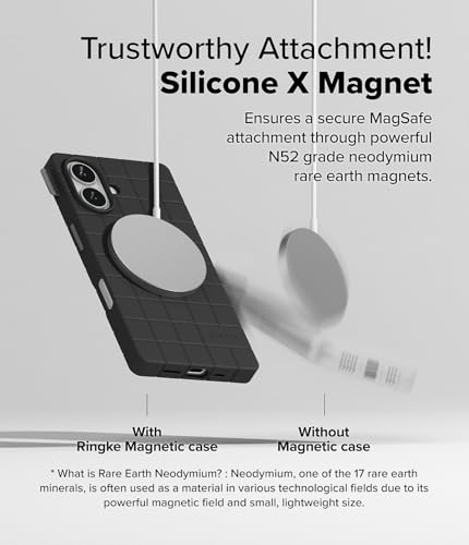 Coque silicone pour iPhone 16 Ringke Bitmap Magnetic Black antichoc - 5