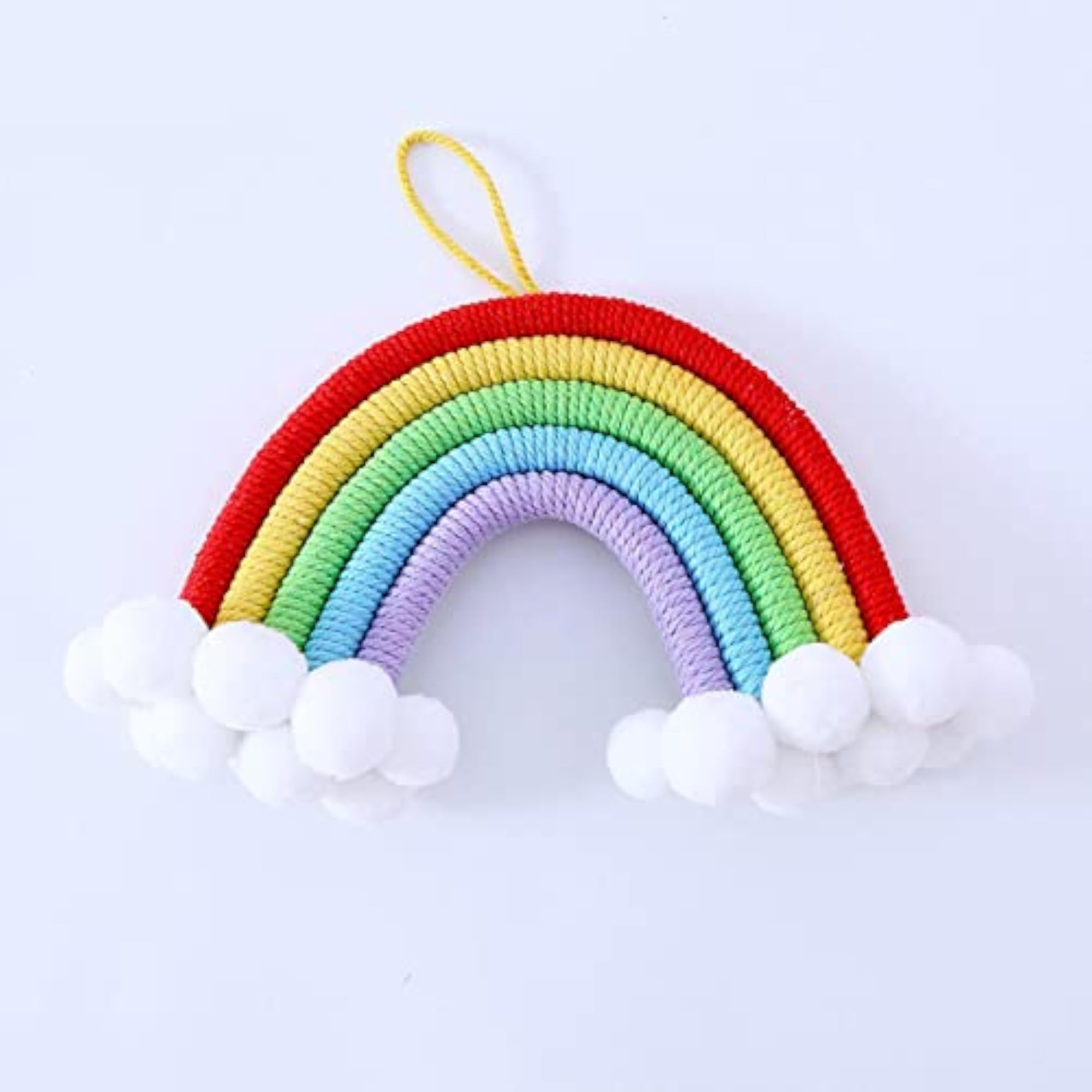 Hand Woven Rainbow Tapestry Cotton Yarn Hanging Decor