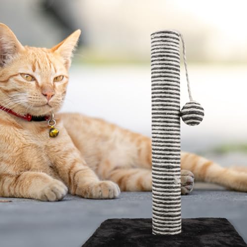 Rascador para gatos FAVOMOTO vertical con cuerda de sisal negro miniatura 5