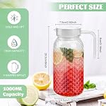 Pitchers acryliques avec couvercle et poignée, Snillok paquet de 2 1 Litre clair de l'eau Pitcher Incassable de boisson Pitche Transparent jus Conteneur d'eau Carafe Jug pour jus de lait Iced thé limoade (sans BPA)