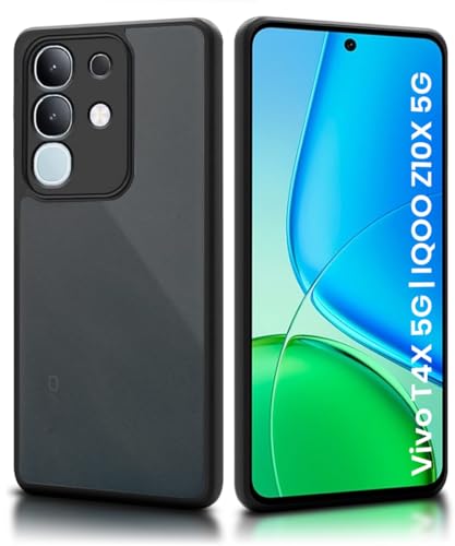 Image of WOW IMAGINE Translucent Hybrid Back Case Cover for Vivo T4x 5G | iQoo Z10x 5G | Vivo Y31 Pro 5G Smoked Matte Back | Shock Proof 360 Degree Protection | Protective Hard Case - Matte Black