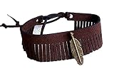  PULSERA MUÑEQUERA ANTE CUERO MARRON COLGANTE PLUMA BRONCE AJUSTABLE TOBILLERA RL
