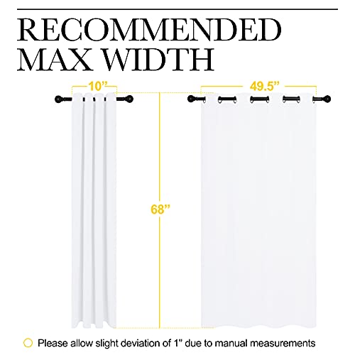 Image of NICETOWN Draperies Curtains Panels, Blocking Out 50% Sunlight Window Treatment Curtains, Small Window Drapes for Bedroom (2 Panels, 55 by 68, White)
