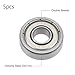 TOP-VIGOR 5Pcs R1660ZZ Deep Groove Ball Bearings, Z2 6mm x 16mm x 5mm Double Sealed Industrial Bearings, Chrome Steel Skateboard Bearings for Electrical Instrument Equipment