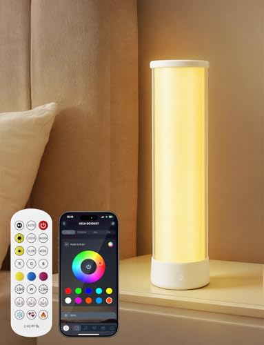 Lampe de table LED intelligente, Lampe de chevet rechargeable 4000 mAh avec télécommande et application, 16 millions de couleurs, minuterie et mode musique, Lampe pour la décoration de la chambre
